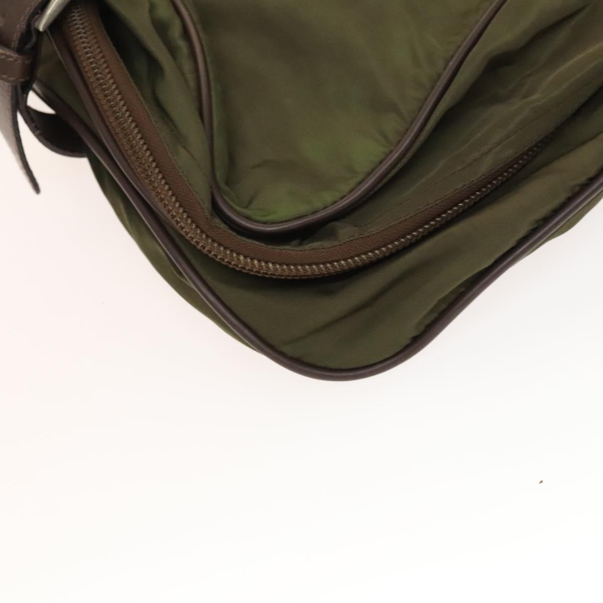 PRADA Garment Cover Nylon Khaki Silver Auth bs28233