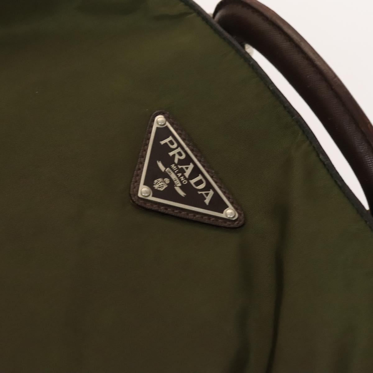 PRADA Garment Cover Nylon Khaki Silver Auth bs28233