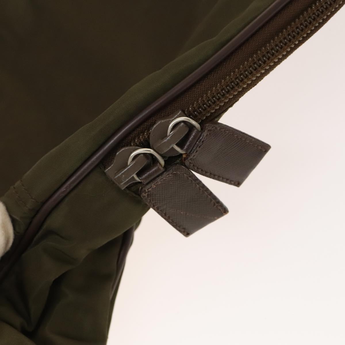 PRADA Garment Cover Nylon Khaki Silver Auth bs28233