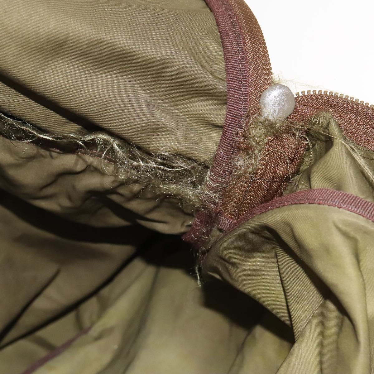 PRADA Garment Cover Nylon Khaki Silver Auth bs28233