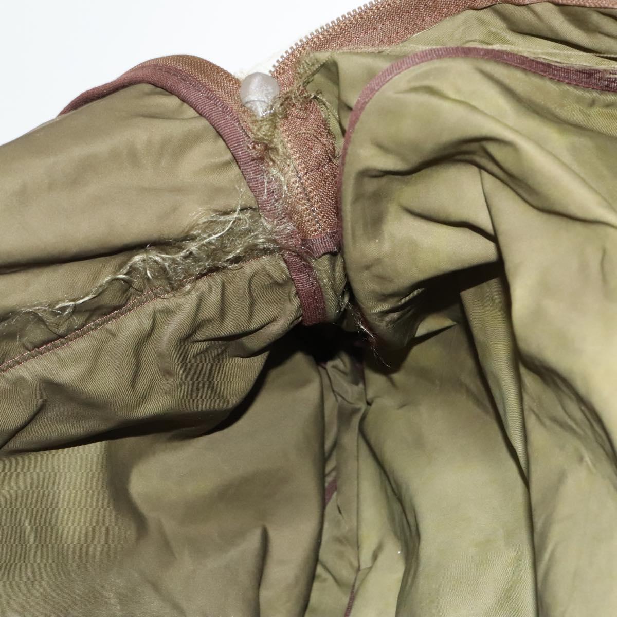 PRADA Garment Cover Nylon Khaki Silver Auth bs28233