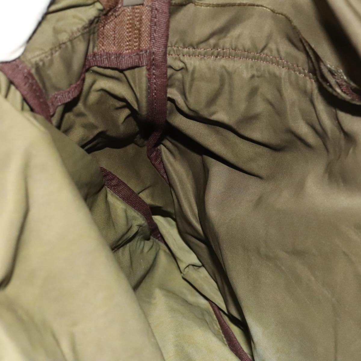 PRADA Garment Cover Nylon Khaki Silver Auth bs28233