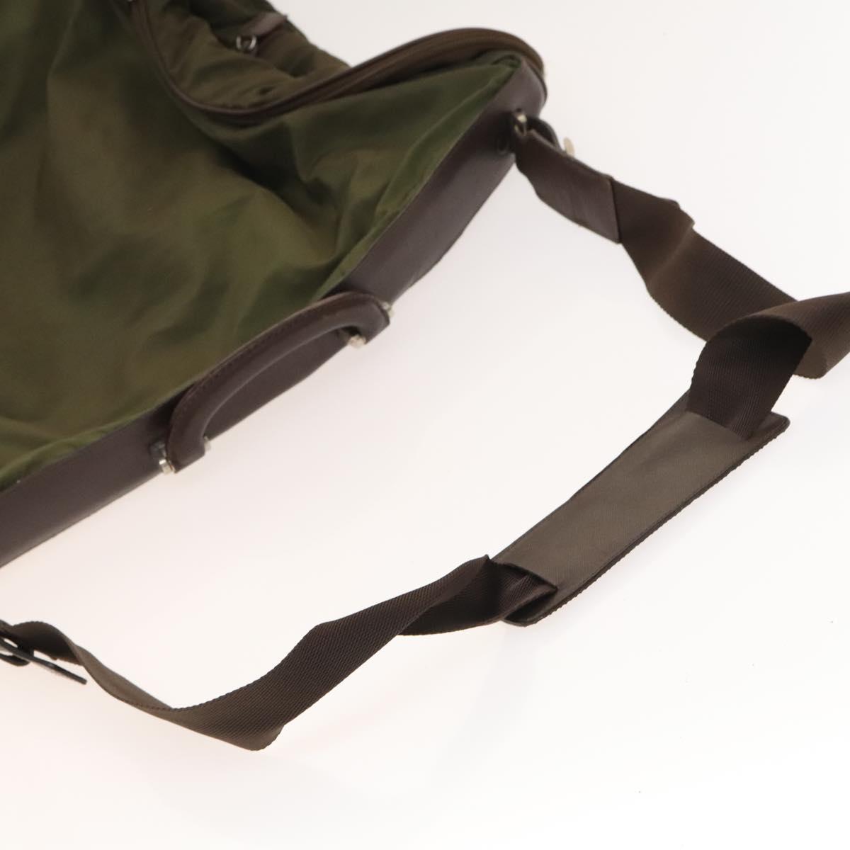 PRADA Garment Cover Nylon Khaki Silver Auth bs28233