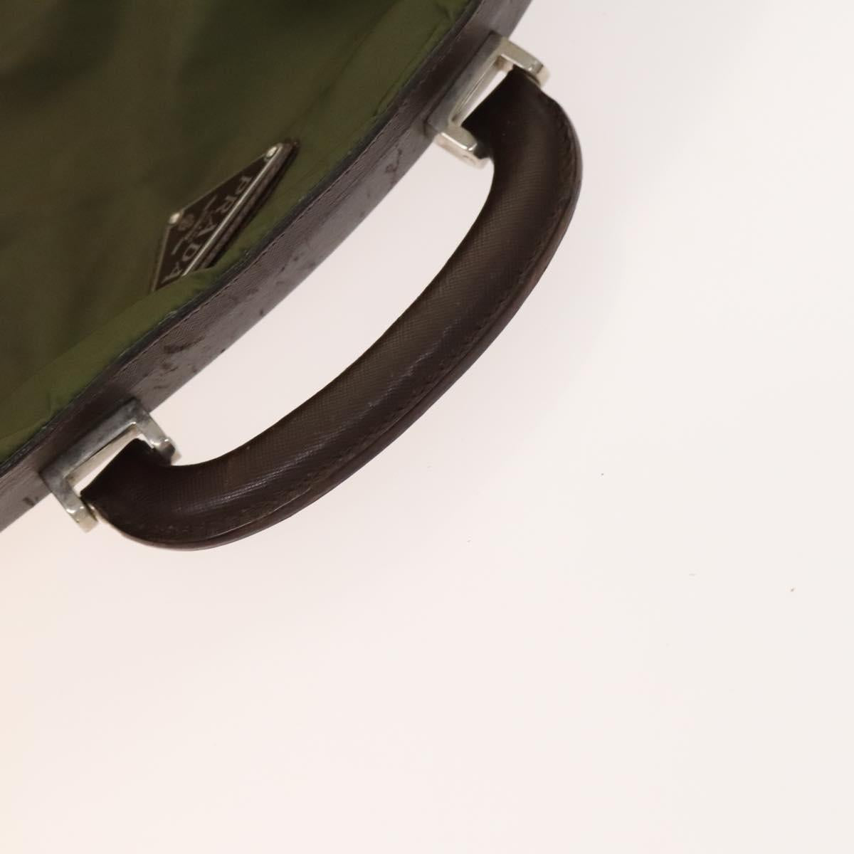 PRADA Garment Cover Nylon Khaki Silver Auth bs28233