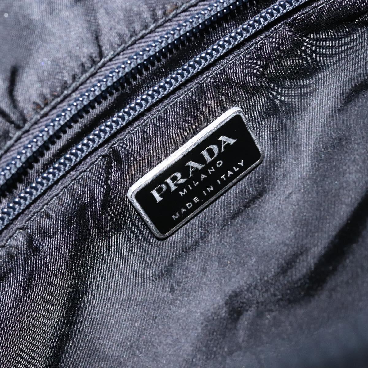 PRADA Shoulder Bag Nylon Black Silver Auth bs28236
