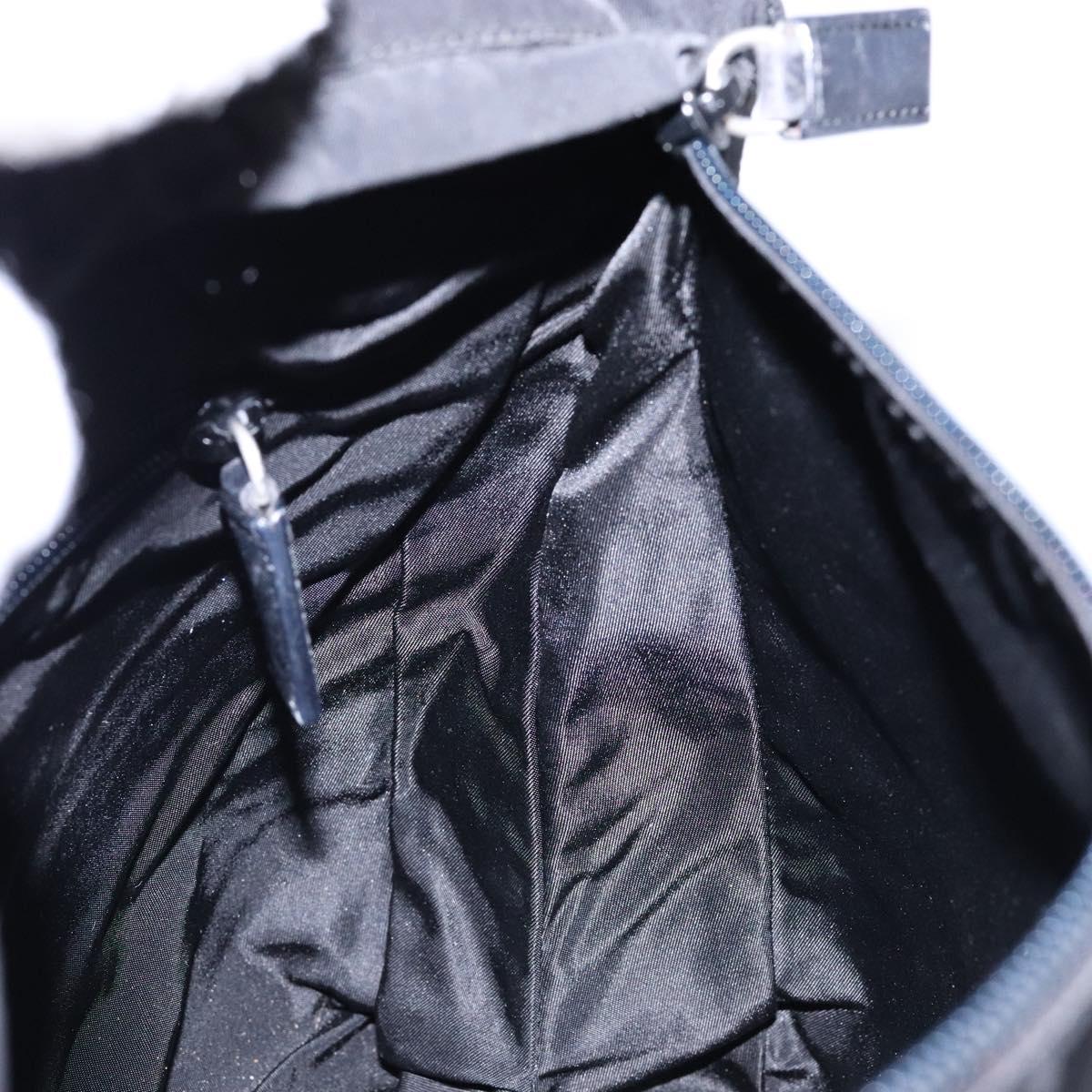 PRADA Shoulder Bag Nylon Black Silver Auth bs28236