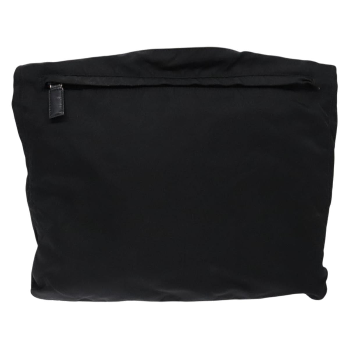 PRADA Shoulder Bag Nylon Black Silver Auth bs28236