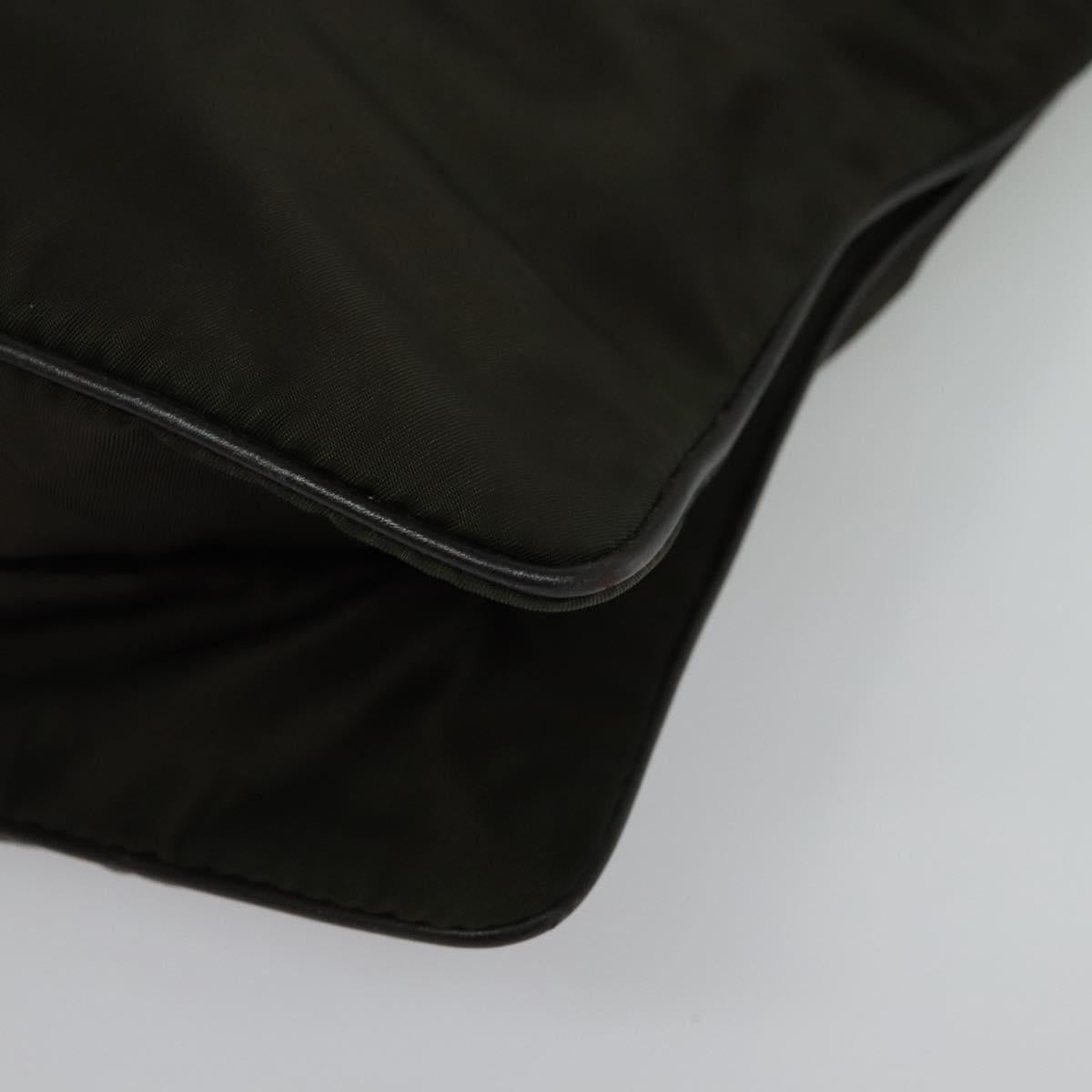 PRADA Shoulder Bag Nylon Khaki Gold Auth bs28237