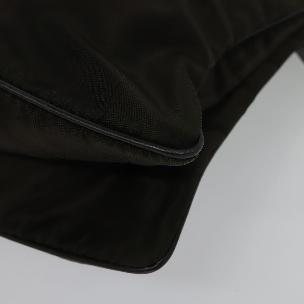 PRADA Shoulder Bag Nylon Khaki Gold Auth bs28237