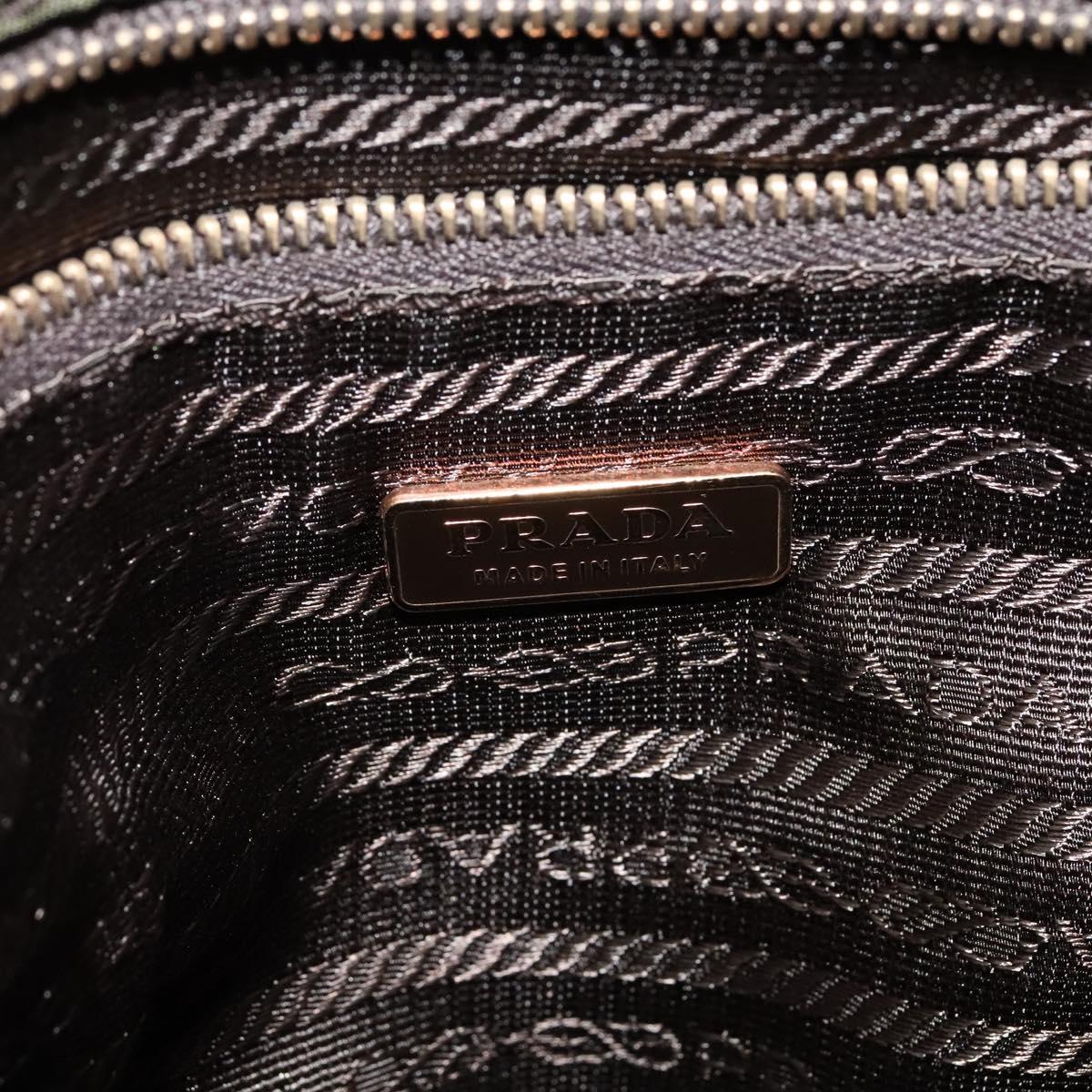 PRADA Shoulder Bag Nylon Khaki Gold Auth bs28237