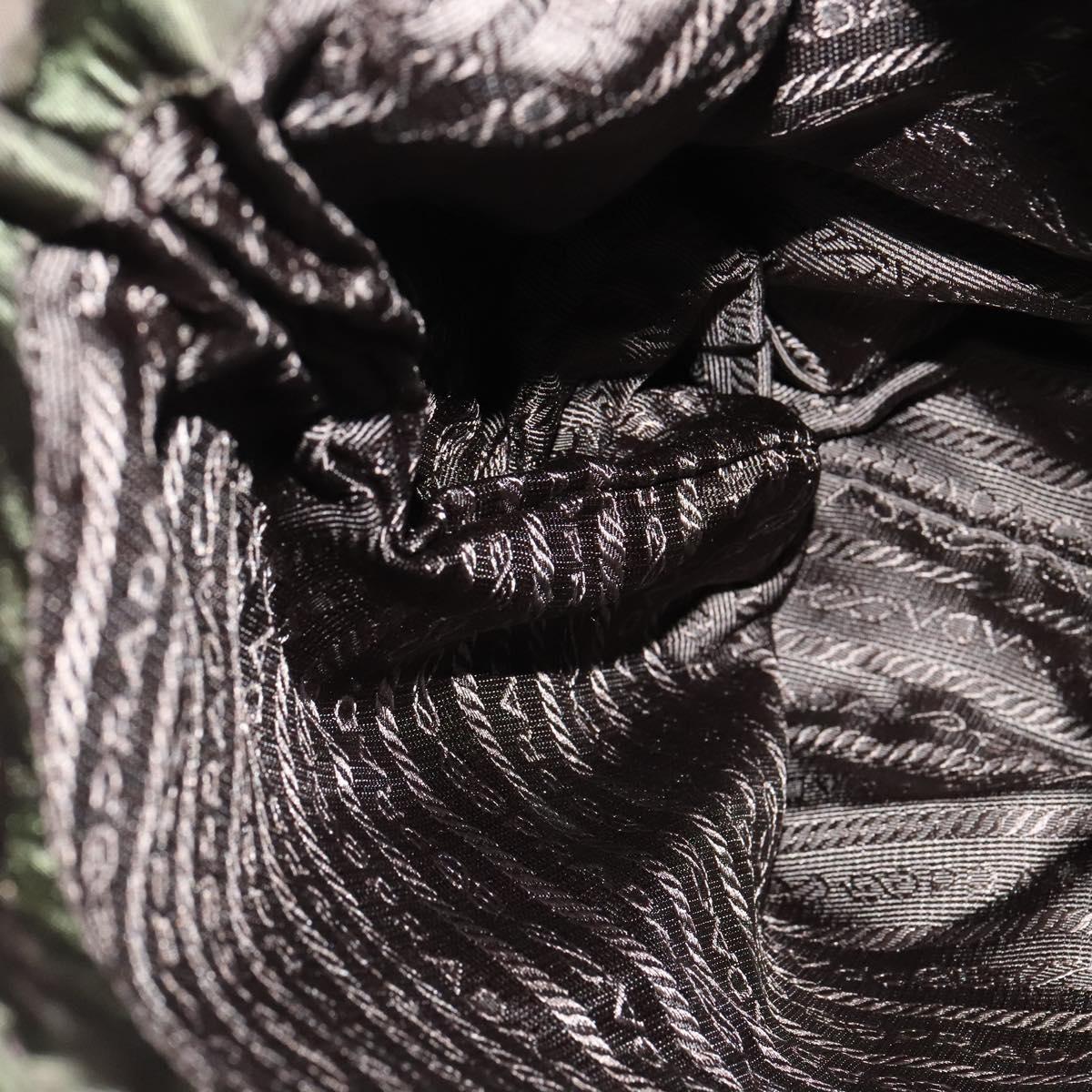 PRADA Shoulder Bag Nylon Khaki Gold Auth bs28237