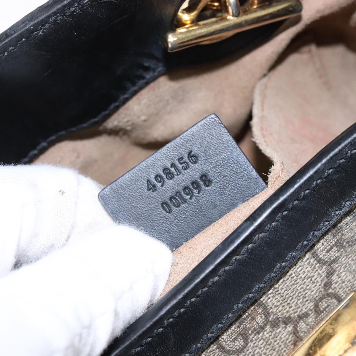 GUCCI GG Supreme Chain Shoulder Bag PVC Beige Gold 498156 Auth bs28269