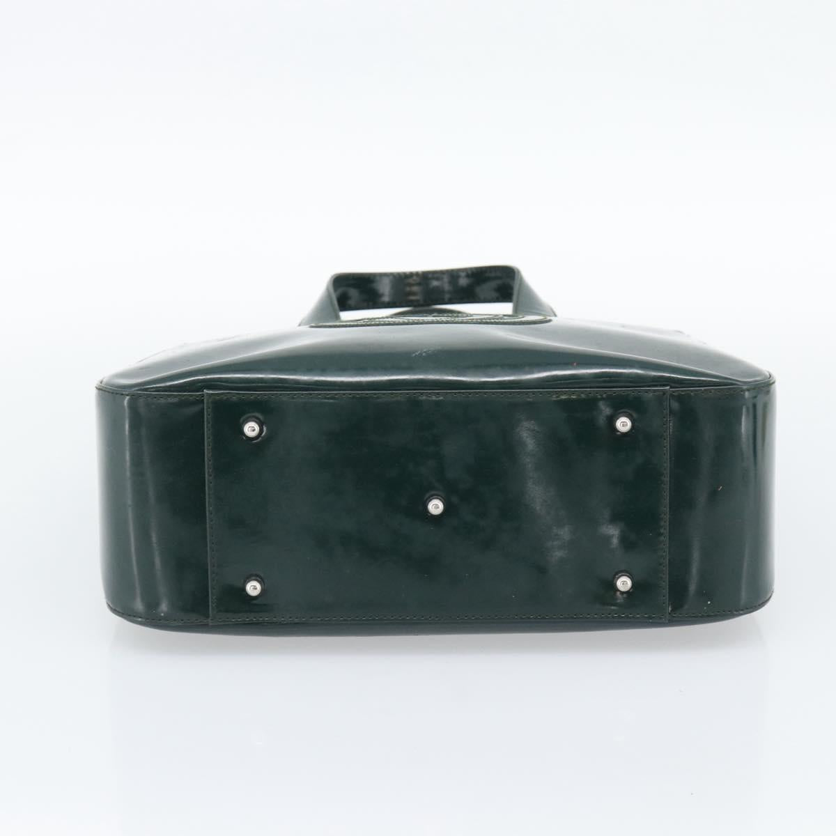 GUCCI Hand Bag Enamel Green Silver 000 1013 0504 Auth bs28278