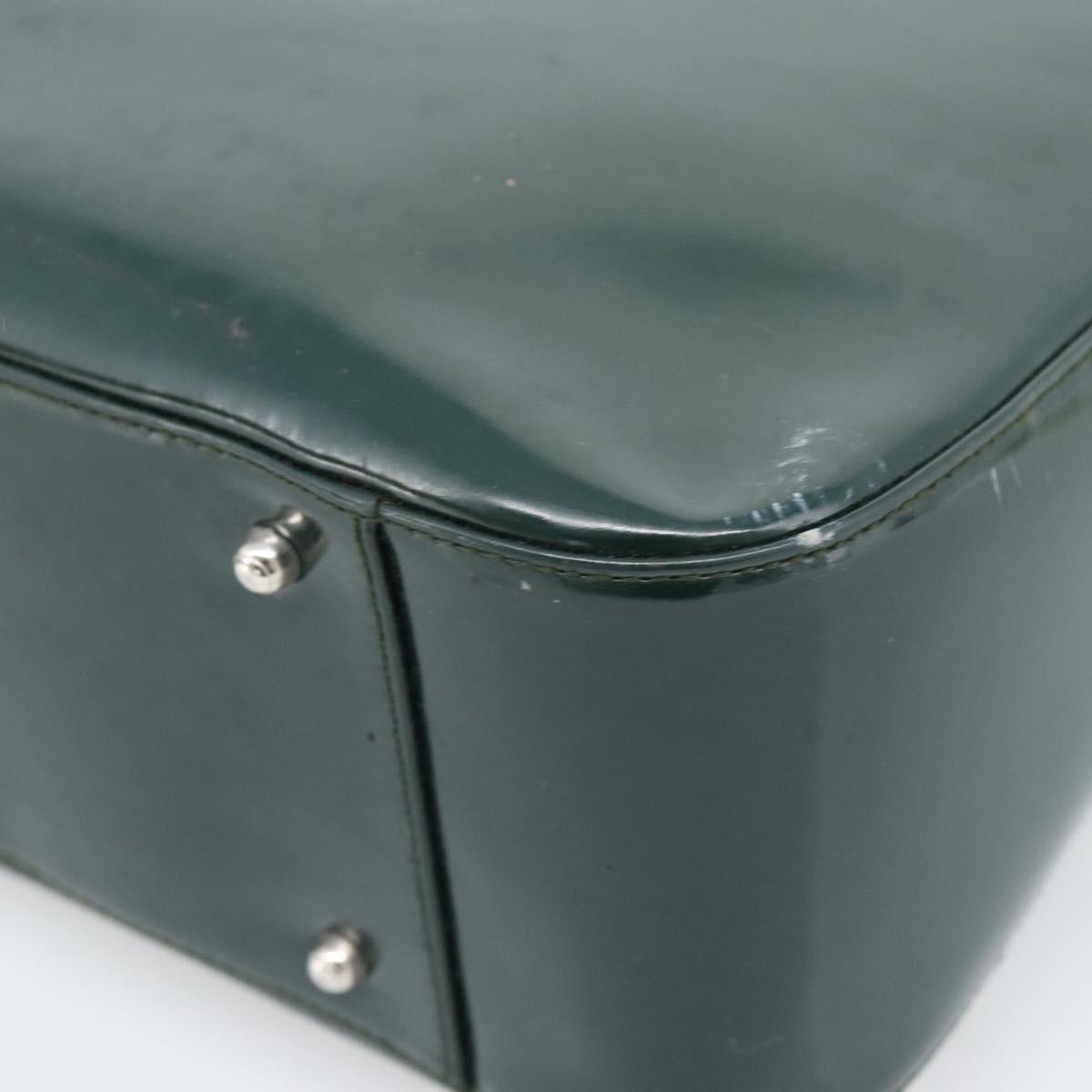 GUCCI Hand Bag Enamel Green Silver 000 1013 0504 Auth bs28278