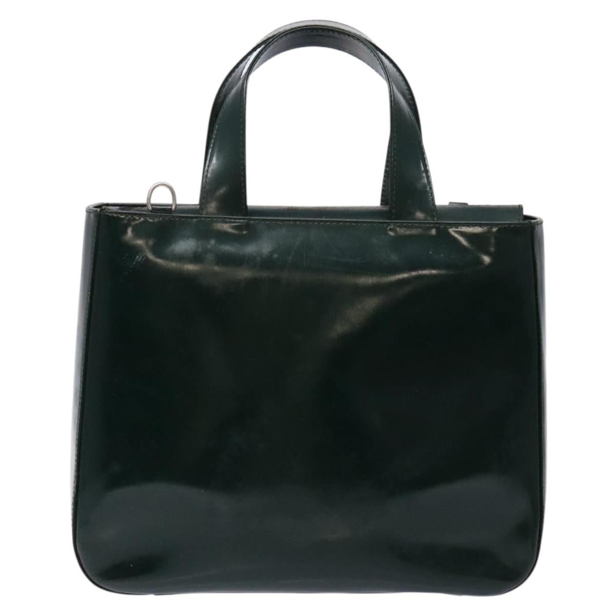 GUCCI Hand Bag Enamel Green Silver 000 1013 0504 Auth bs28278