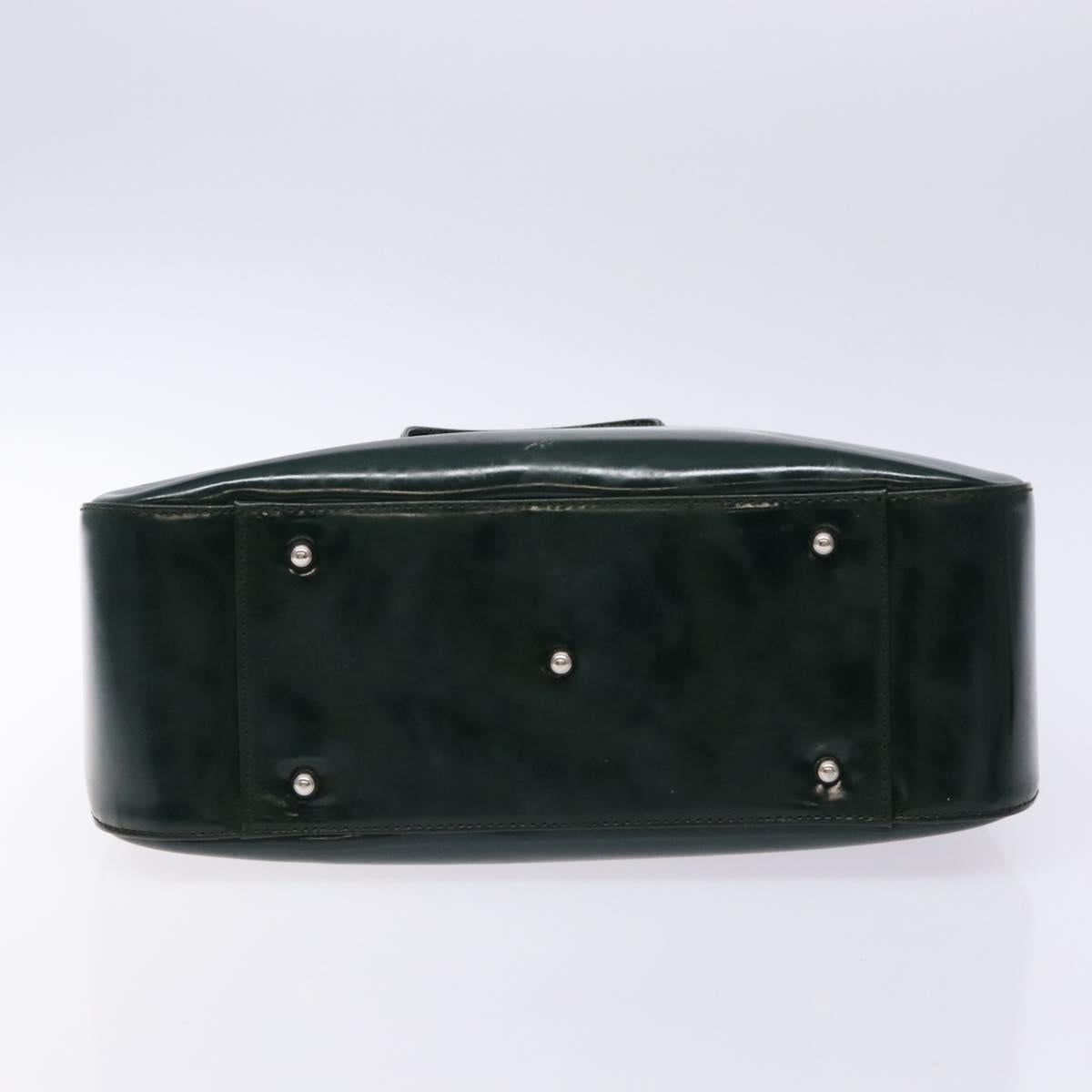 GUCCI Hand Bag Enamel Green Silver 000 1013 0504 Auth bs28278