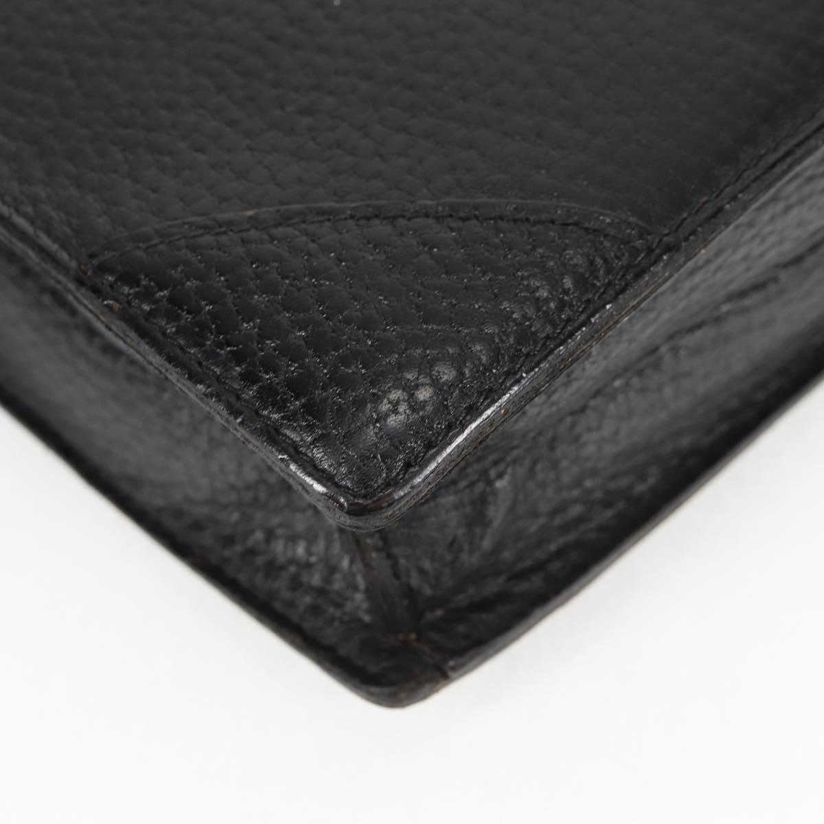 LOEWE Anagram Business Bag Leather Black Gold Auth bs28298