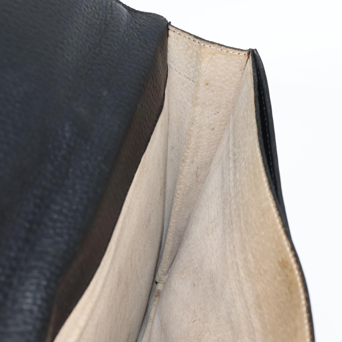 LOEWE Anagram Business Bag Leather Black Gold Auth bs28298