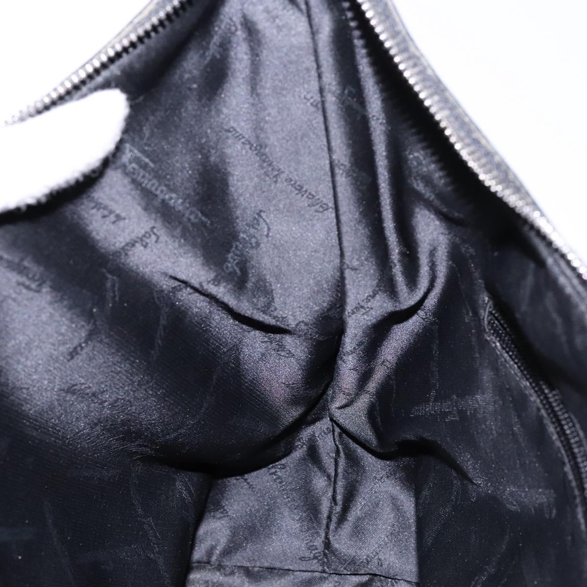 Salvatore Ferragamo Shoulder Bag Canvas Brown Silver Auth bs28312