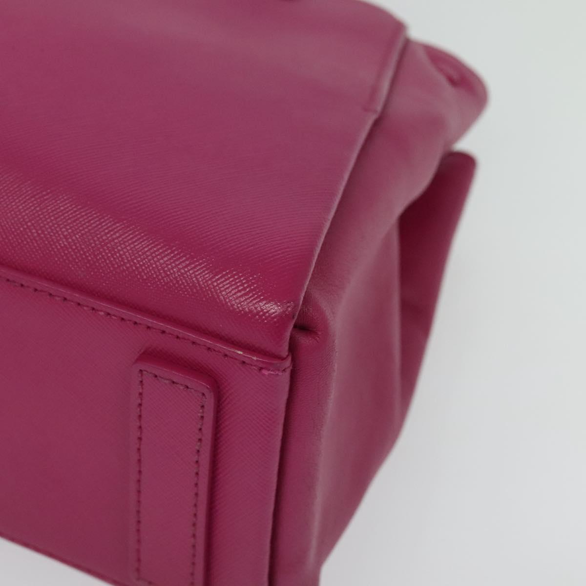 MCM Hand Bag Leather Pink Gold Auth bs28316