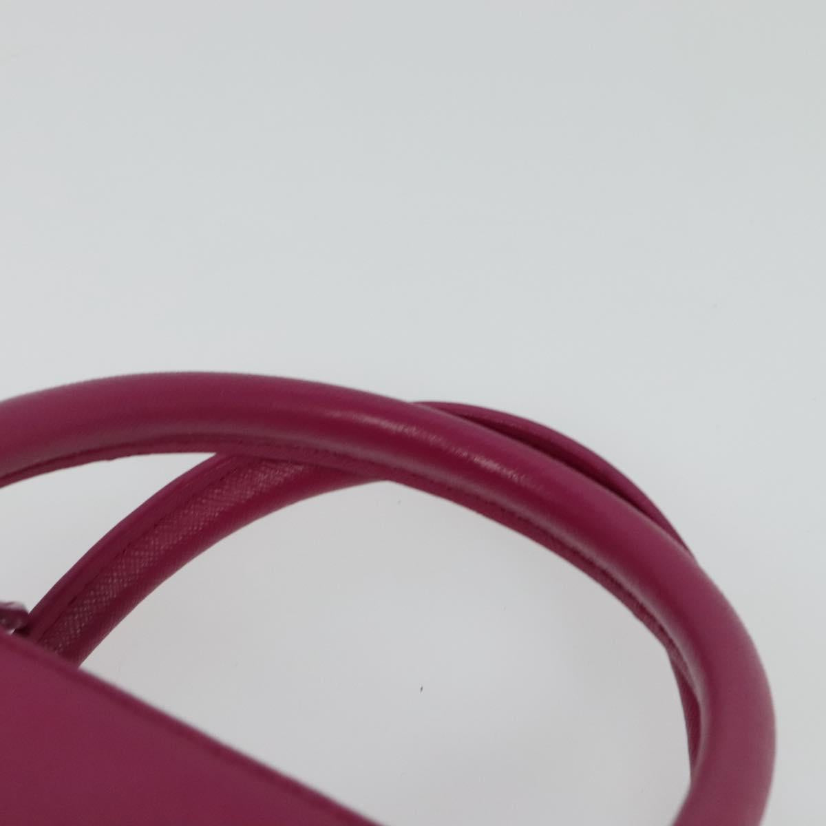 MCM Hand Bag Leather Pink Gold Auth bs28316