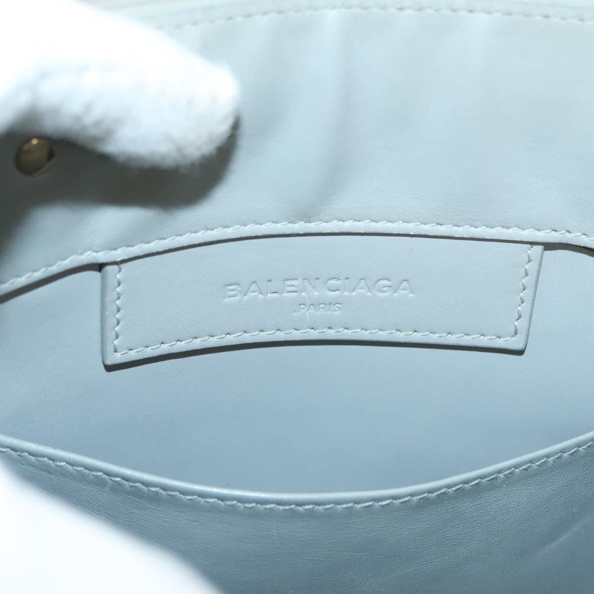 BALENCIAGA Hand Bag Leather 2way Gray Gold Auth bs28318