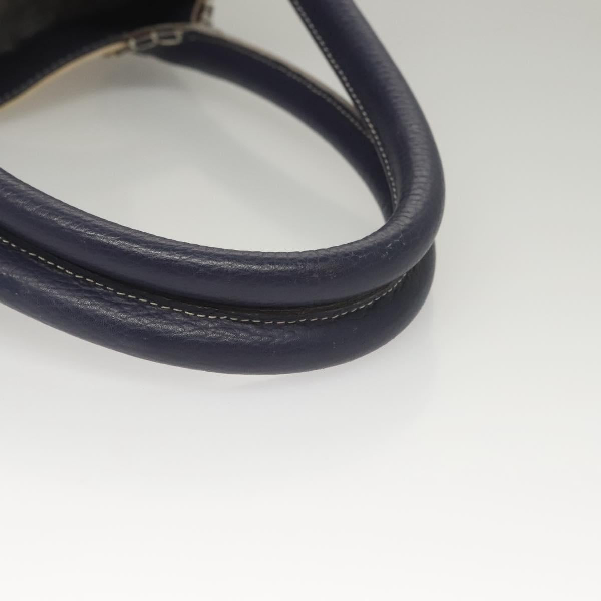 BURBERRY Tote Bag Canvas Leather Beige Purple Auth bs28324