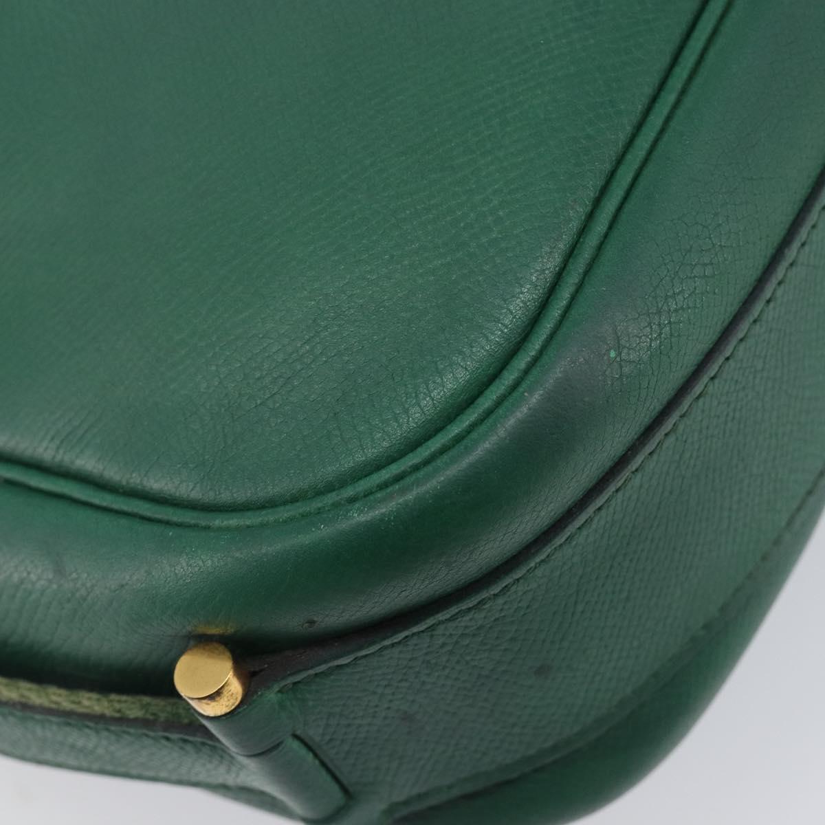 HERMES Shoulder Bag Leather Green Gold Auth bs28334