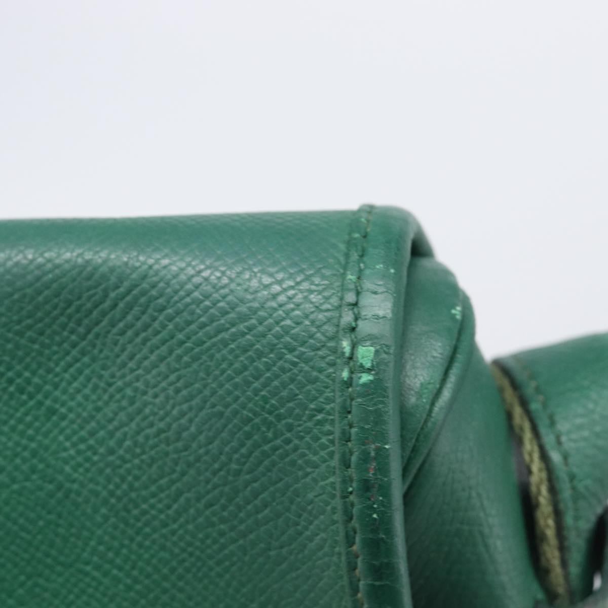HERMES Shoulder Bag Leather Green Gold Auth bs28334