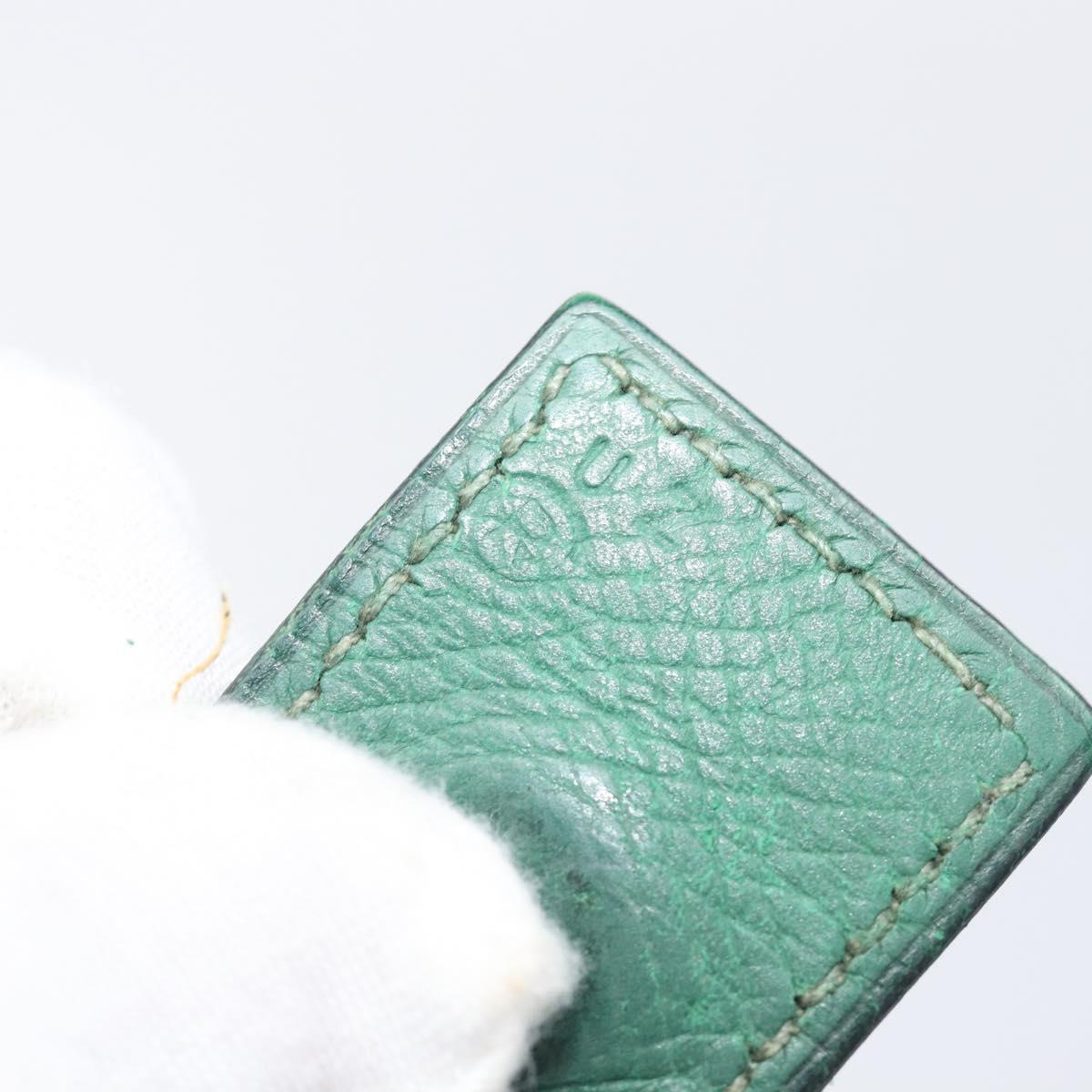 HERMES Shoulder Bag Leather Green Gold Auth bs28334
