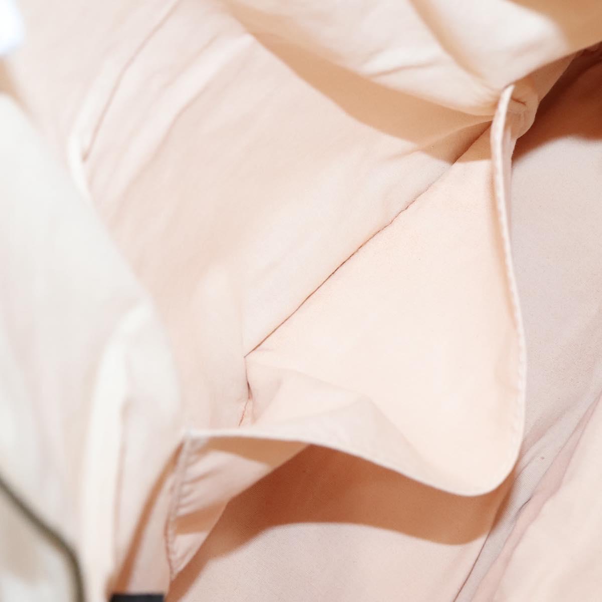 HERMES Bolide Pouch Canvas 2Set Beige Red Silver Auth bs28345