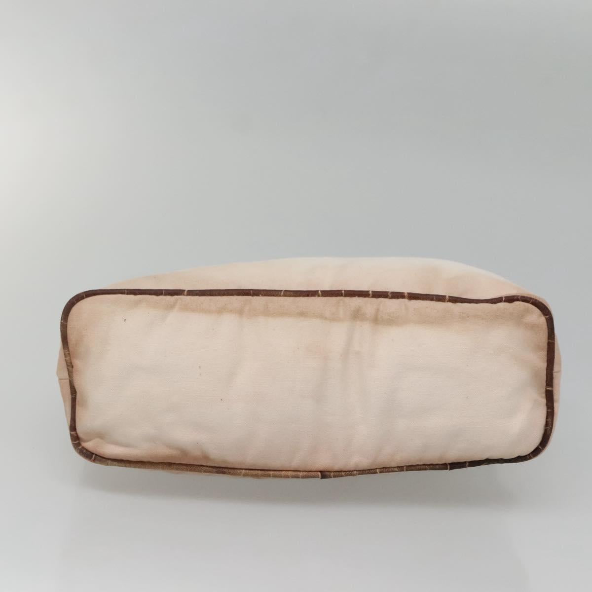 HERMES Bolide Pouch Canvas 2Set Beige Red Silver Auth bs28345