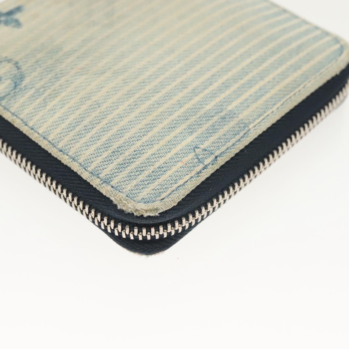 LOUIS VUITTON Monogram Watercolor Zippy Compact Wallet Blue M80461 Auth bs28348