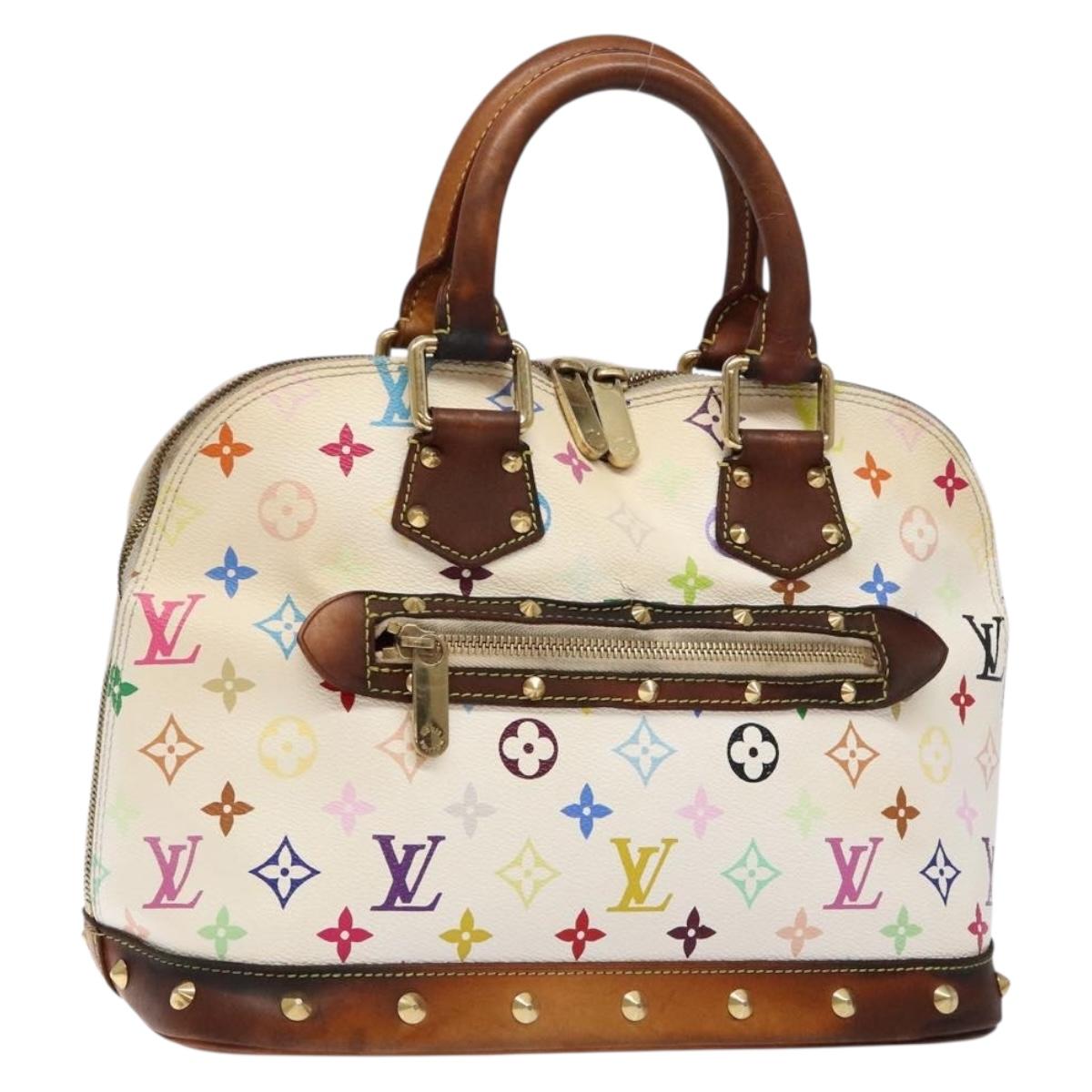 LOUIS VUITTON Monogram Multicolor Alma Hand Bag White M92647 LV Auth bs28368