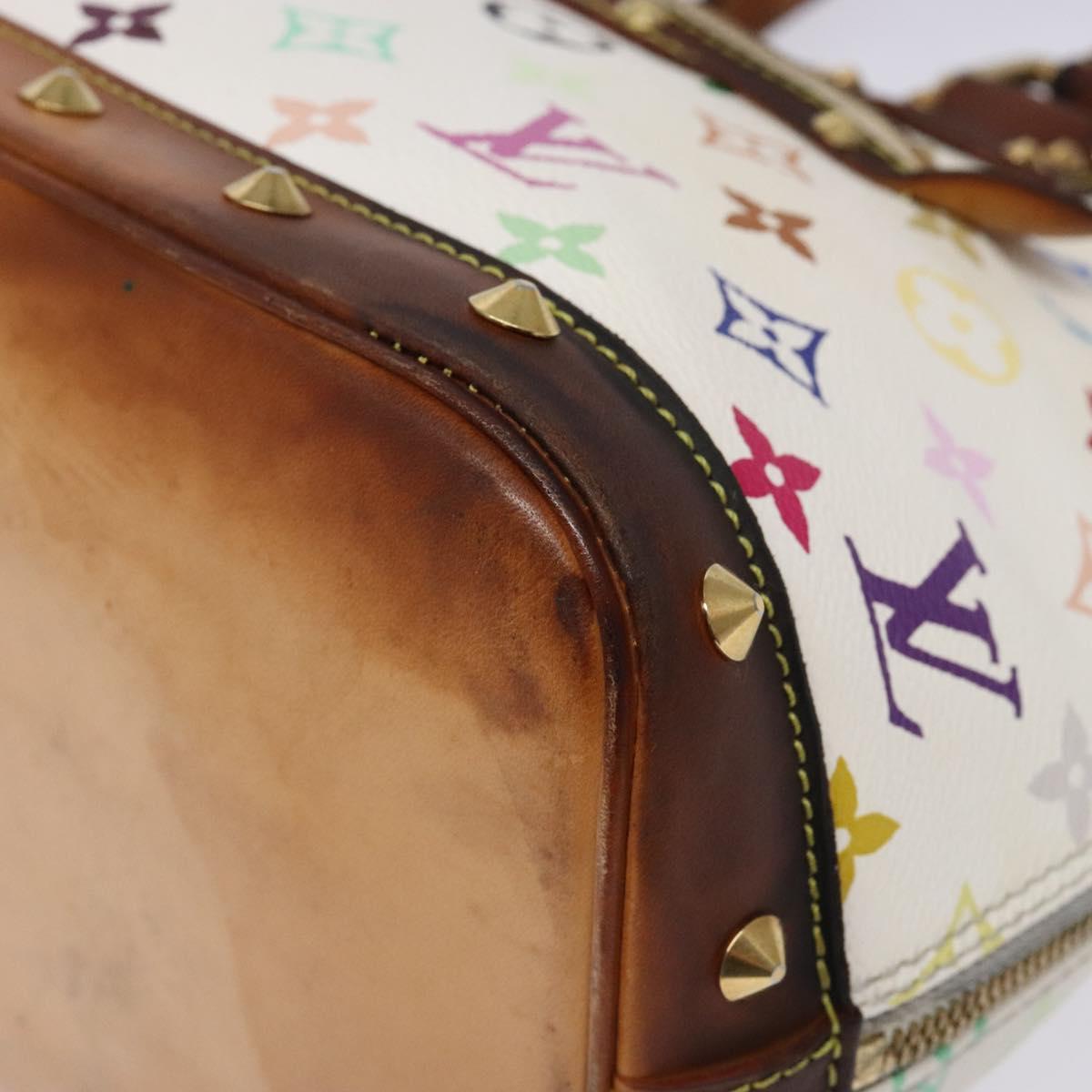 LOUIS VUITTON Monogram Multicolor Alma Hand Bag White M92647 LV Auth bs28368