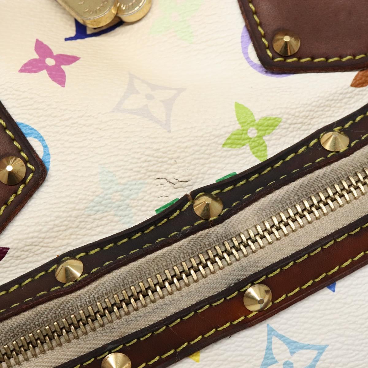 LOUIS VUITTON Monogram Multicolor Alma Hand Bag White M92647 LV Auth bs28368