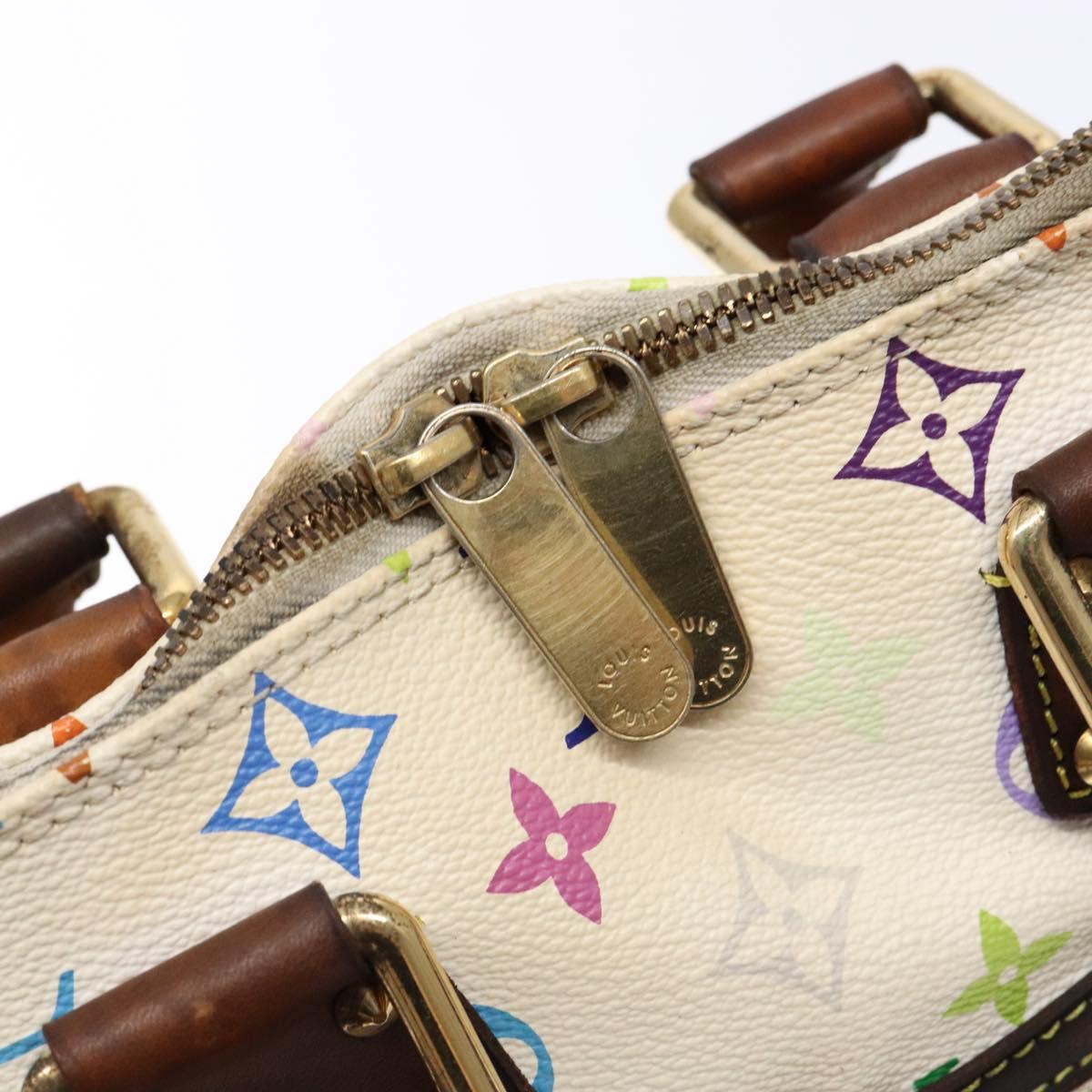 LOUIS VUITTON Monogram Multicolor Alma Hand Bag White M92647 LV Auth bs28368