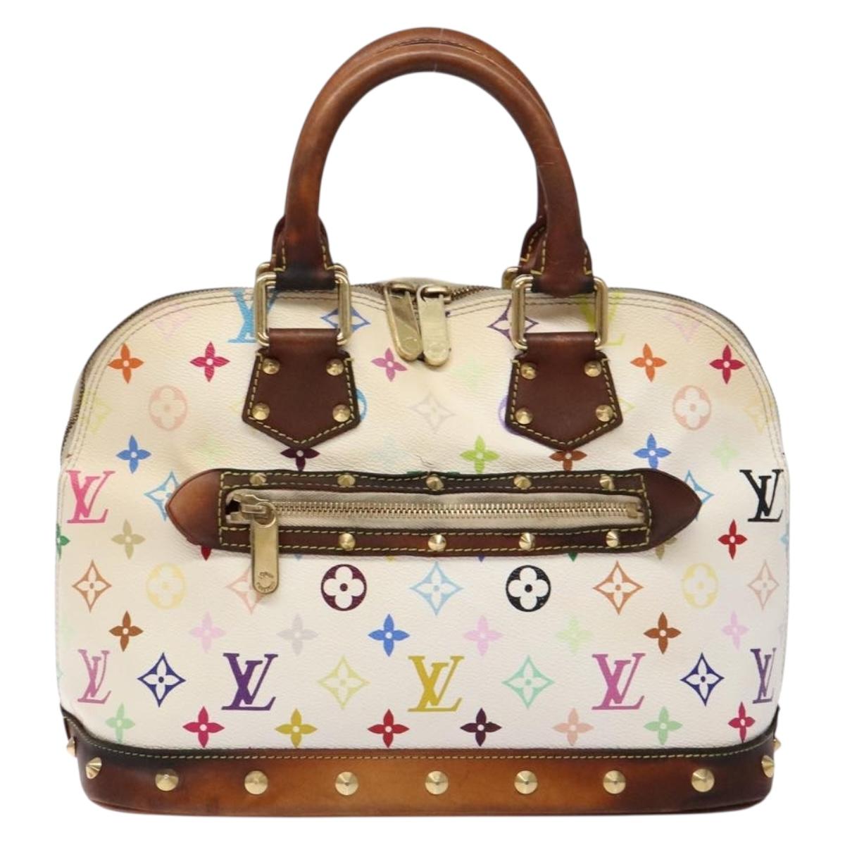 LOUIS VUITTON Monogram Multicolor Alma Hand Bag White M92647 LV Auth bs28368