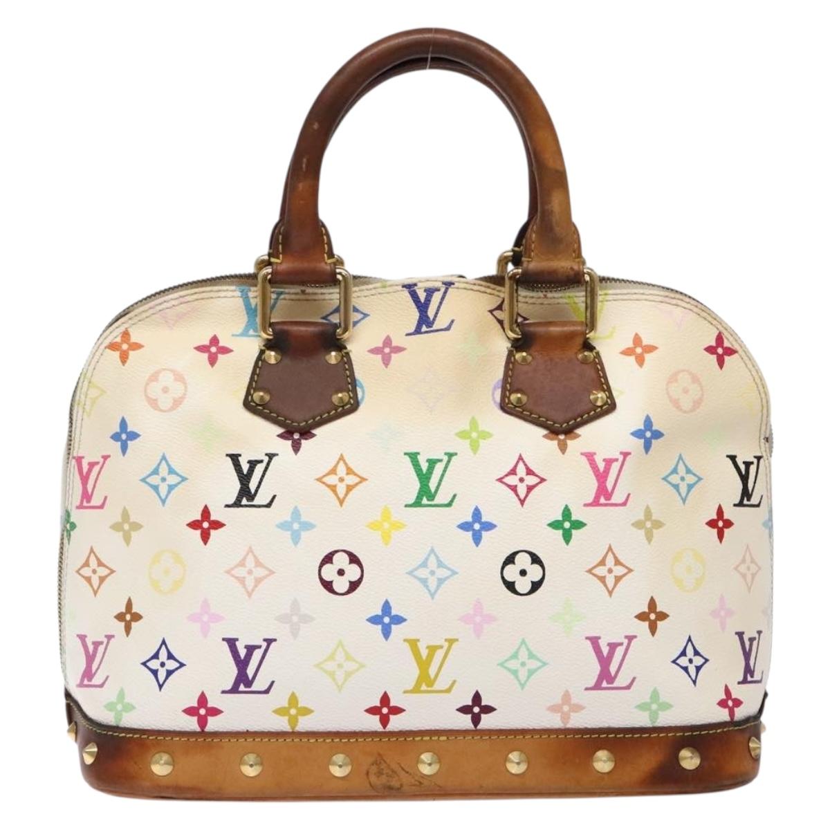 LOUIS VUITTON Monogram Multicolor Alma Hand Bag White M92647 LV Auth bs28368