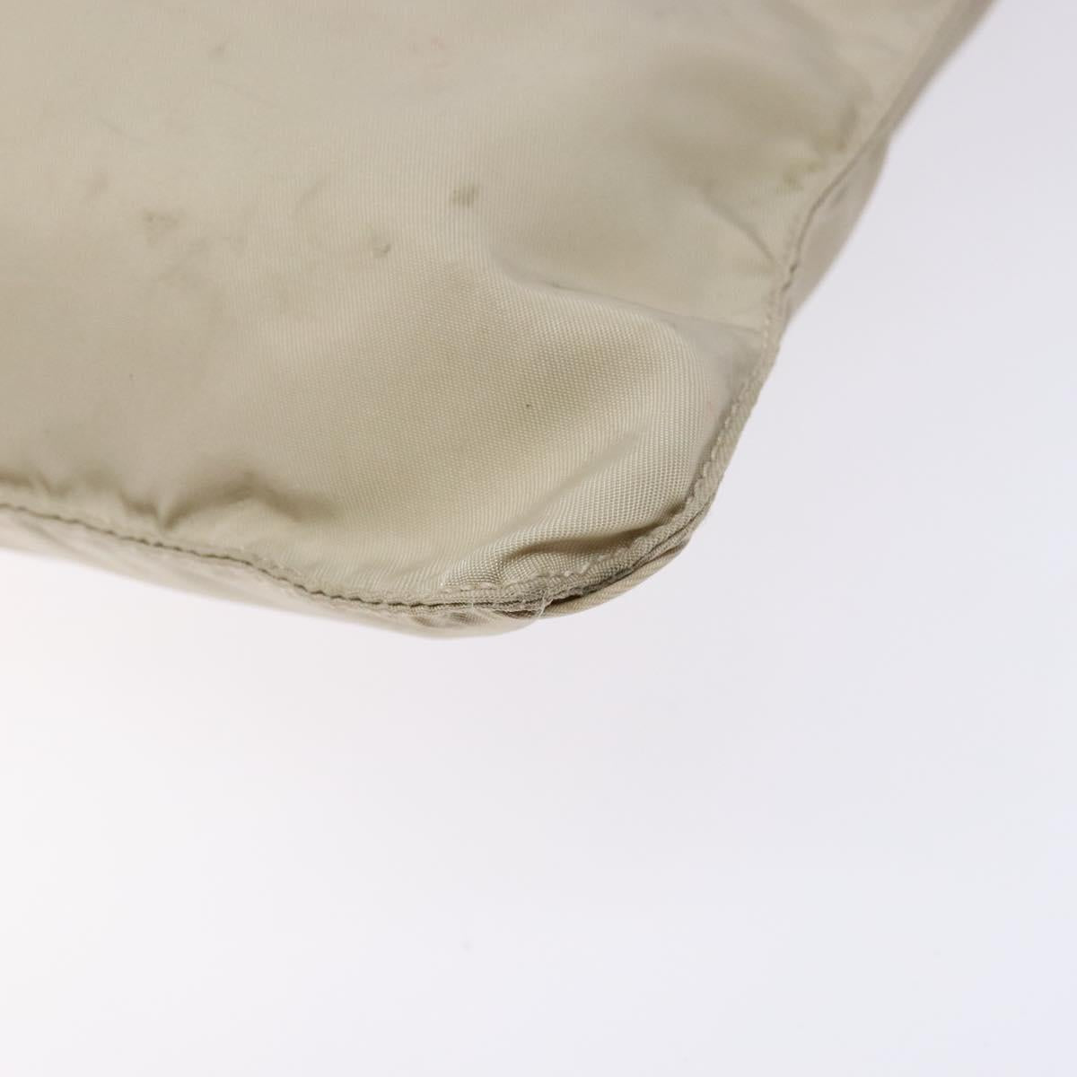 PRADA Shoulder Bag Nylon Beige Auth bs28381