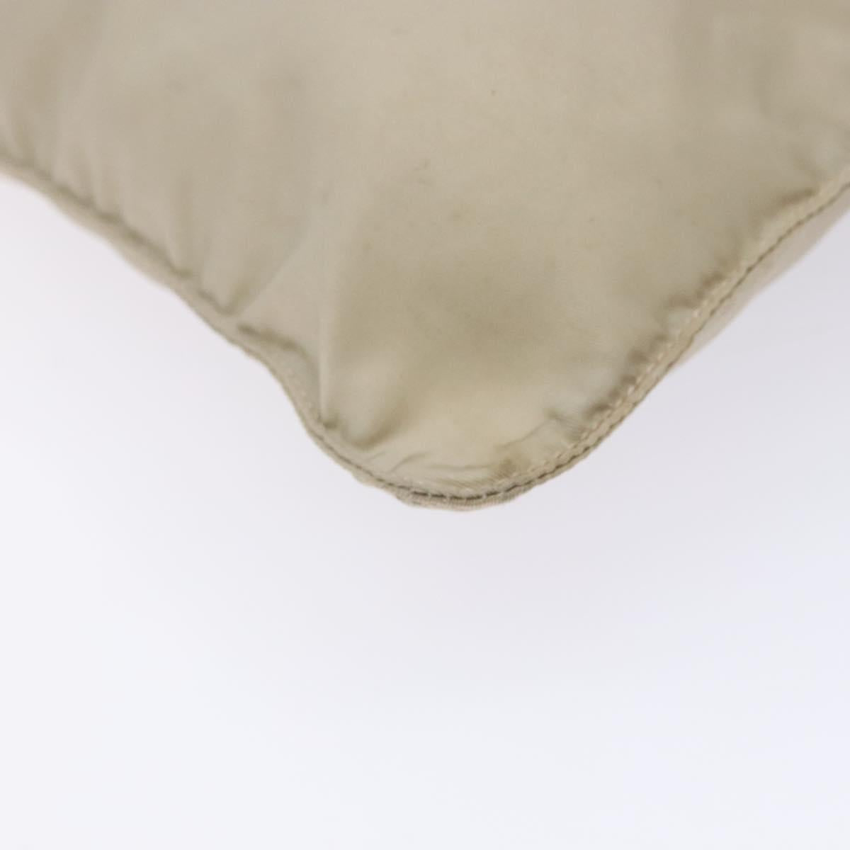 PRADA Shoulder Bag Nylon Beige Auth bs28381