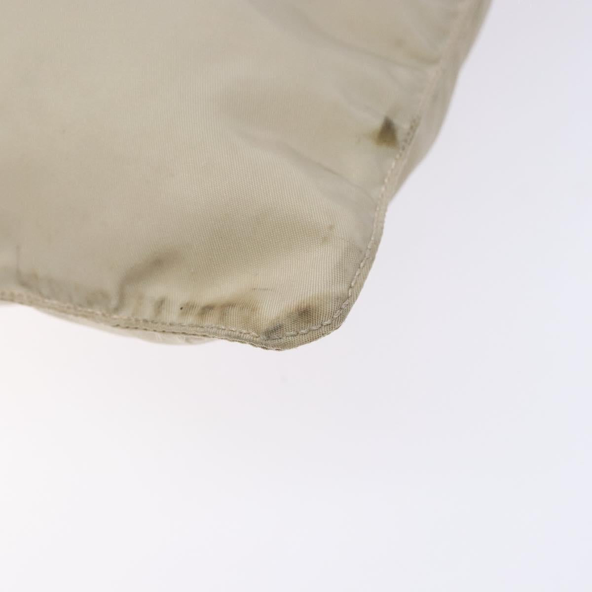 PRADA Shoulder Bag Nylon Beige Auth bs28381