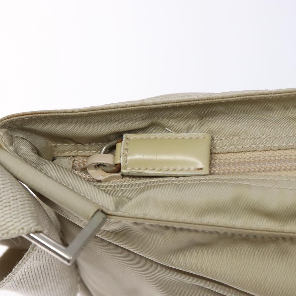 PRADA Shoulder Bag Nylon Beige Auth bs28381