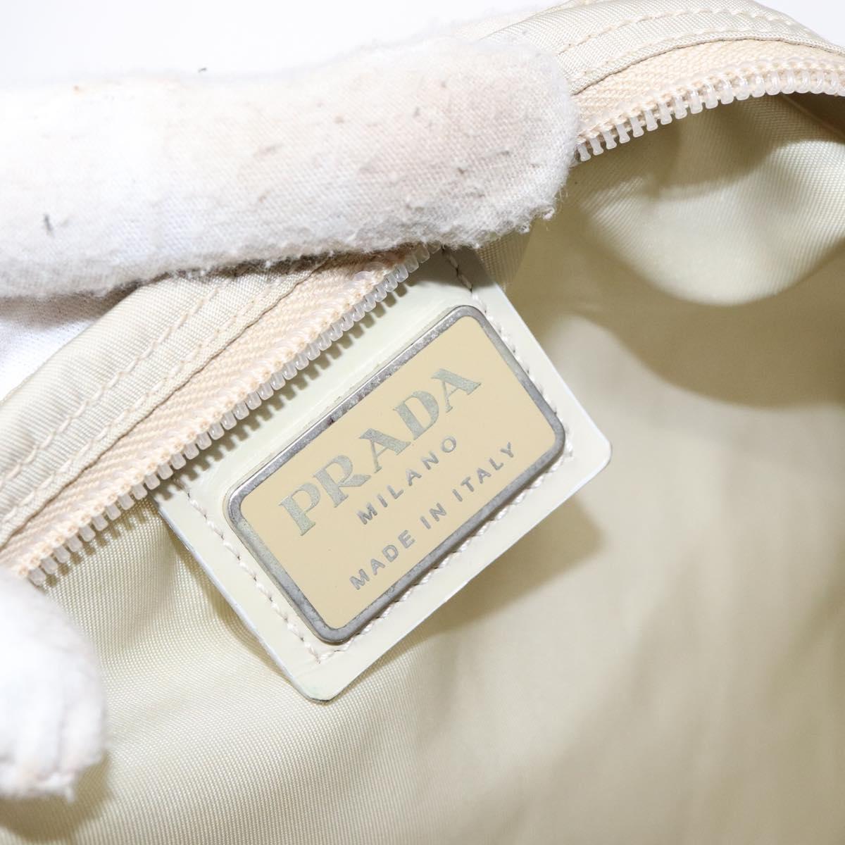 PRADA Shoulder Bag Nylon Beige Auth bs28381