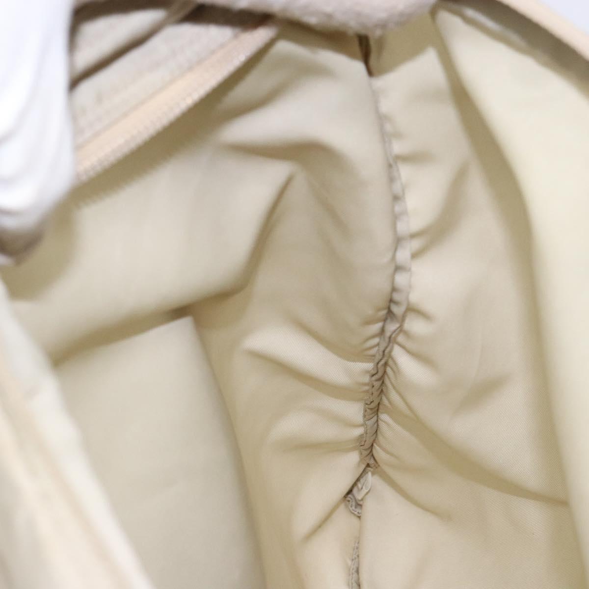 PRADA Shoulder Bag Nylon Beige Auth bs28381