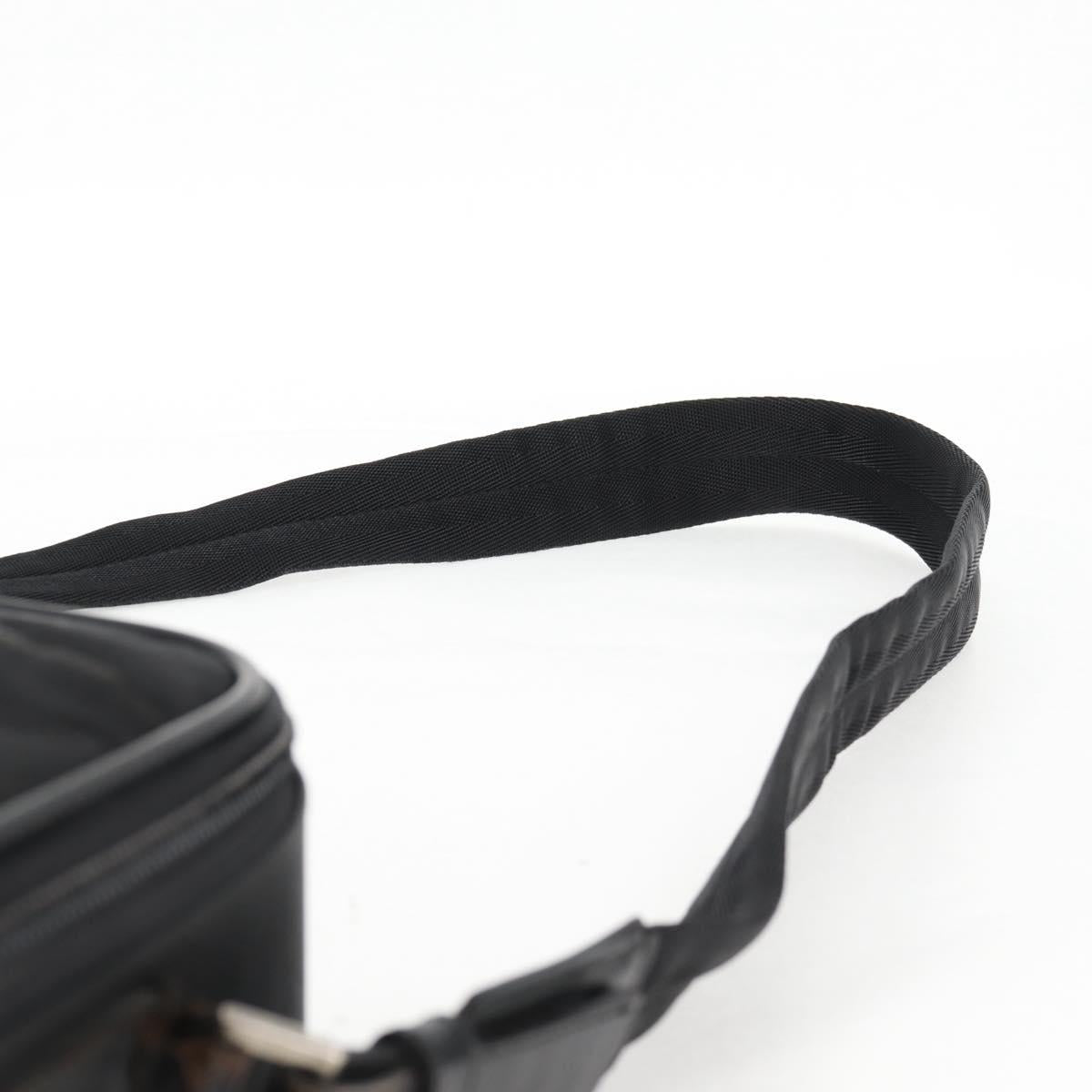 PRADA Hand Bag Nylon Leather 2way Black Silver Auth bs28384