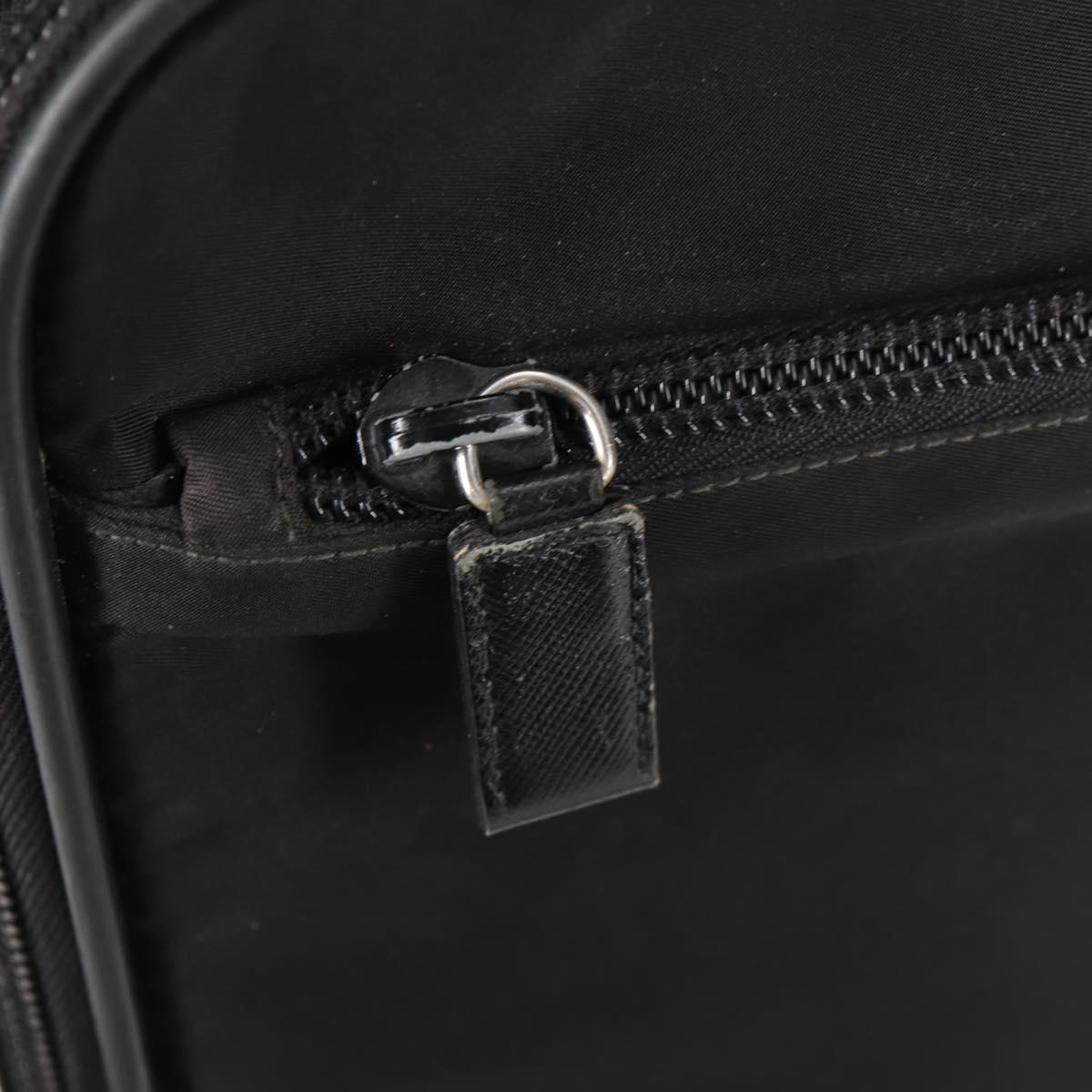 PRADA Hand Bag Nylon Leather 2way Black Silver Auth bs28384