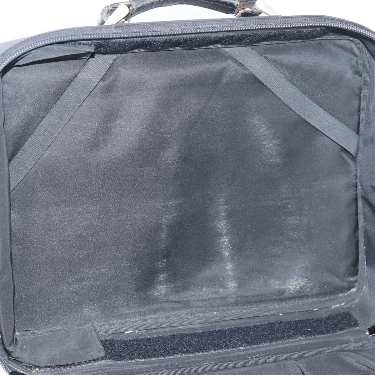 PRADA Hand Bag Nylon Leather 2way Black Silver Auth bs28384