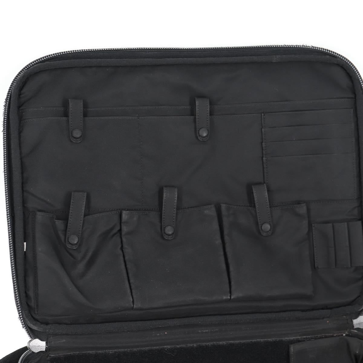 PRADA Hand Bag Nylon Leather 2way Black Silver Auth bs28384