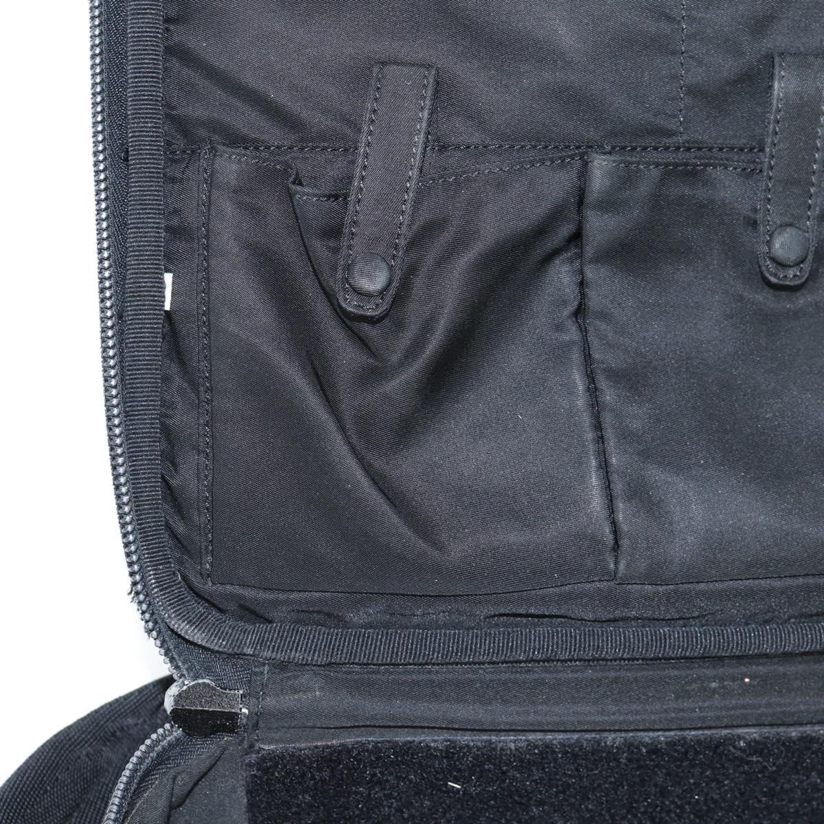 PRADA Hand Bag Nylon Leather 2way Black Silver Auth bs28384